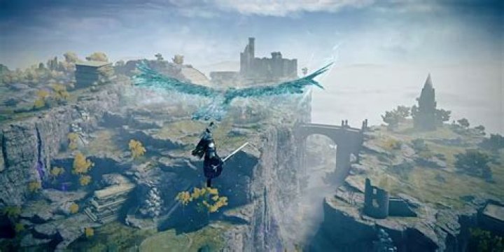 A player gliding in 'Palia'