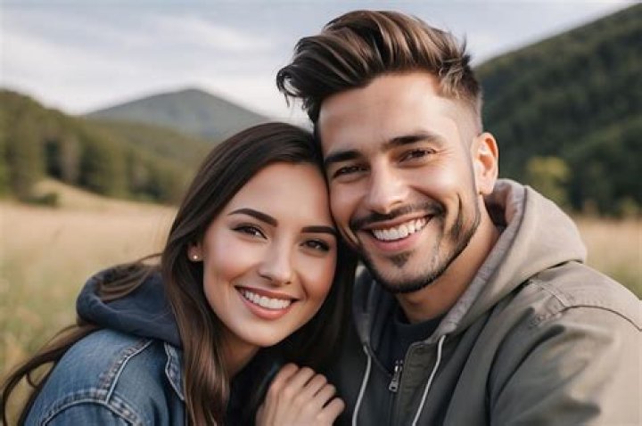 Couple smiling