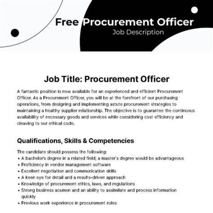 Procurement officer job description