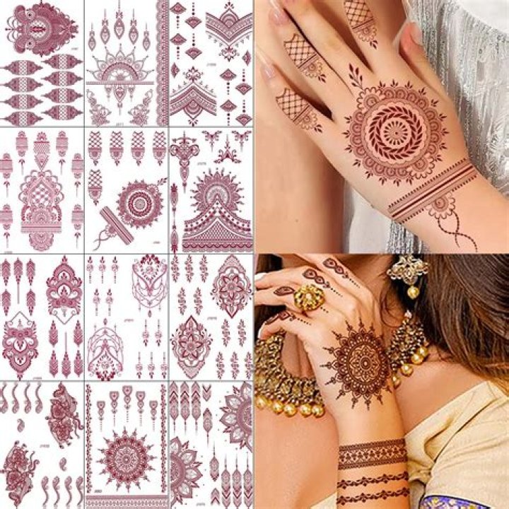 Simple brown henna tattoo
