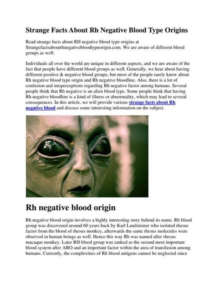 strange facts about rh negative blood strange facts about rh negative blood