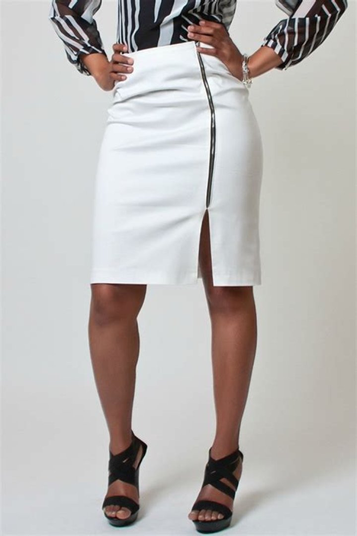 zipper pencil skirt